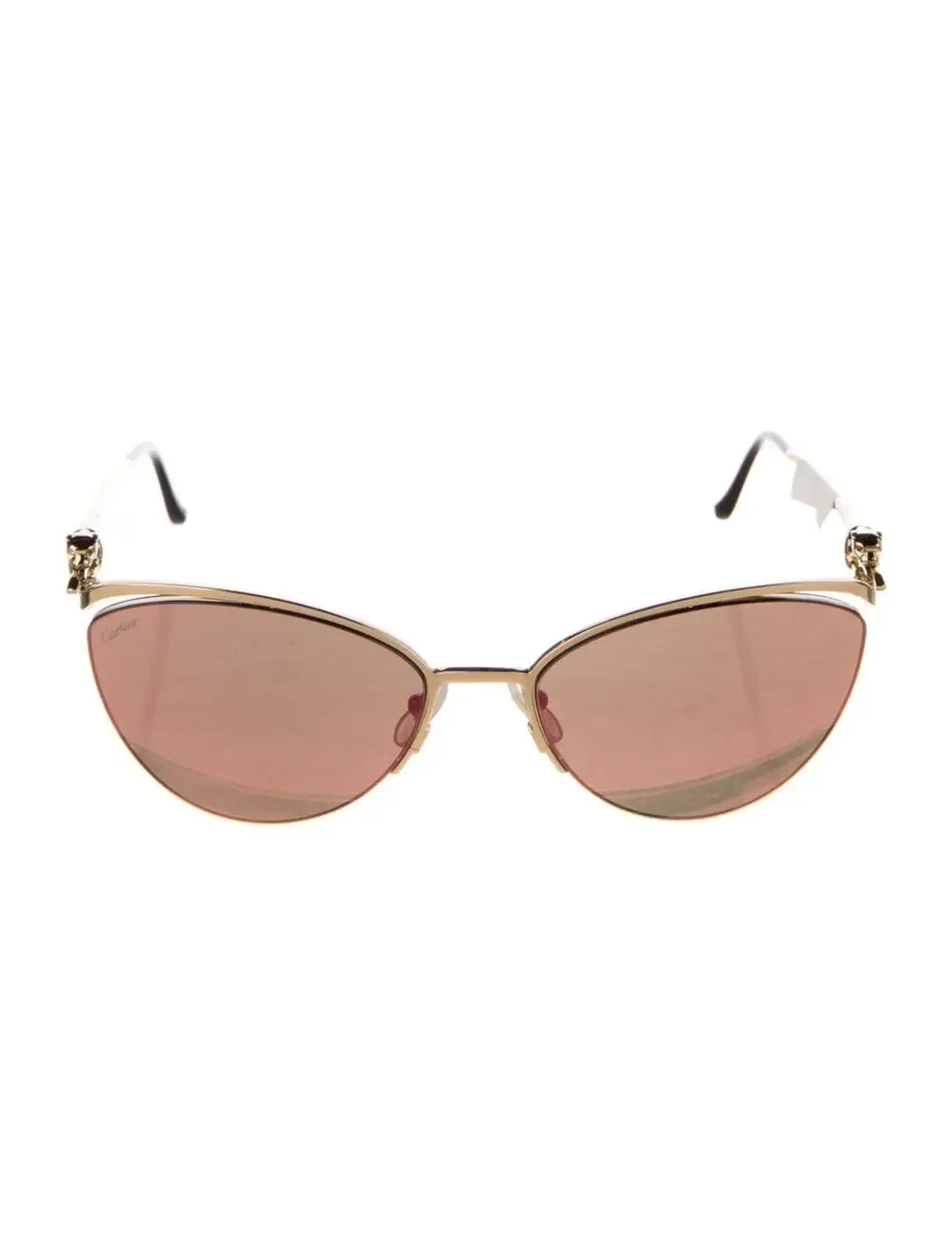 Cartier Gold-tone Cat-Eye Tinted Sunglasses
